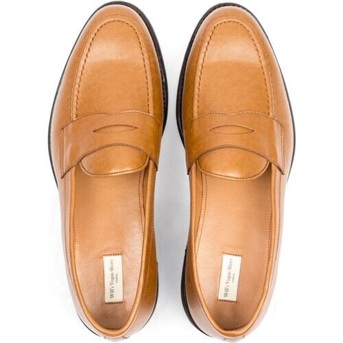 Will's Vegan Store mannen vegan Loafers Goodyear Welt Lichtbruin